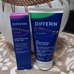 Differin Resurfacing Scar Gel and Brightening Exfoliator Set, NEW